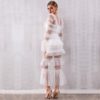 New Fashion Lace Ruffle Long Sleeve Evening Party Maxi Dress - Image 5