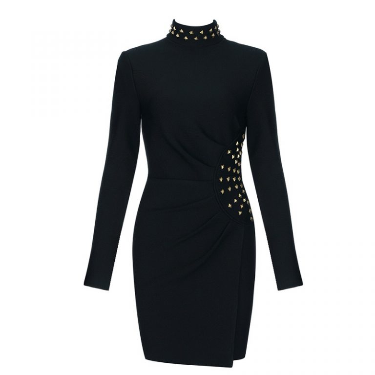 New Long Sleeve Beading Bodycon Mini Club Dress - Image 2