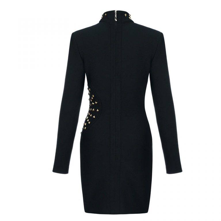 New Long Sleeve Beading Bodycon Mini Club Dress - Image 3