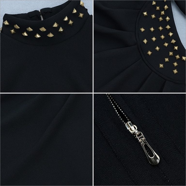 New Long Sleeve Beading Bodycon Mini Club Dress - Image 4