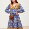 Oversized Long Sleeves Printed Maxi Dress