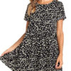 Oversized Shift Short Sleeve Printed Tunic Dresses