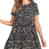 Oversized Shift Short Sleeve Printed Tunic Dresses - Image 2