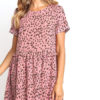 Oversized Shift Short Sleeve Printed Tunic Dresses - Image 5