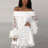 Oversized Shift Lace Tulle Midi Dress - Image 3