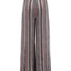 Palazzo Pants Striped Wide Leg Trousers Brown Ethnic Print Pants - Image 5