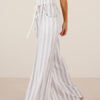 Palazzo Pants Wide Leg Pants White Striped High Waisted Pants For Women - Image 3