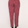 Paper Bag Pants Women Striped High Waist Cropped Trousers - Image 7
