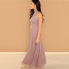 Pink Guipure Lace Overlay Bodice Maxi Dress - Image 2