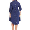 Plus Size Long Sleeve Buttons Shirt Dress - Image 6