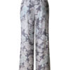 Pajama Lounge Pants Women Floral Pants Drawstring Grey Palazzo Pants - Image 4