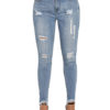 Ripped Distressed Skinny Denim Pants For Women - Image 2