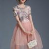 Round Neck Short Sleeve Jacquard Semi Sheer - Image 2