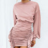 Jewel Neck Long Sleeves Pencil Dress