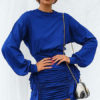 Jewel Neck Long Sleeves Pencil Dress - Image 3