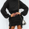 Jewel Neck Long Sleeves Pencil Dress - Image 4