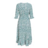 Ruffle Bow Deep V Wrap Plus Size French Floral Dress - Image 5