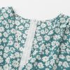 Ruffle Bow Deep V Wrap Plus Size French Floral Dress - Image 6