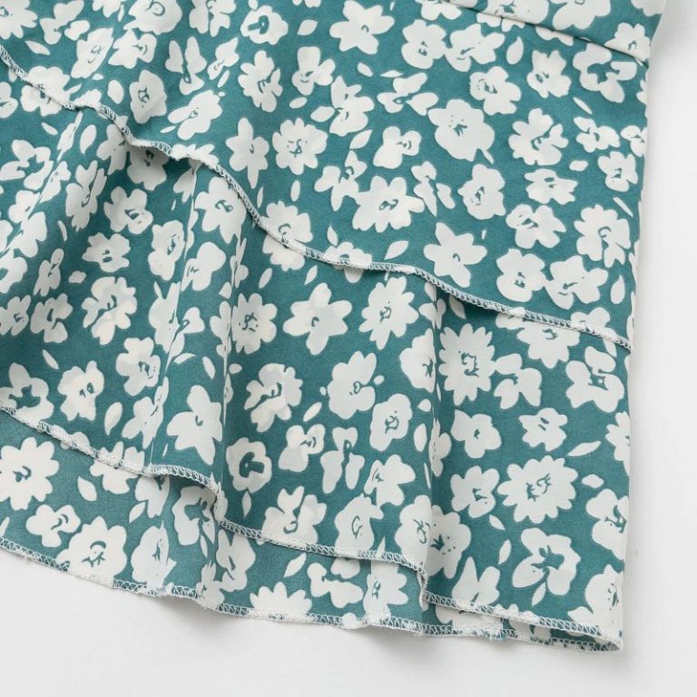 Ruffle Bow Deep V Wrap Plus Size French Floral Dress - Image 7