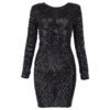 Sequins O-Neck Long Sleeve Sexy bodycon Party Dress - Image 5
