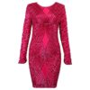 Sequins O-Neck Long Sleeve Sexy bodycon Party Dress - Image 6