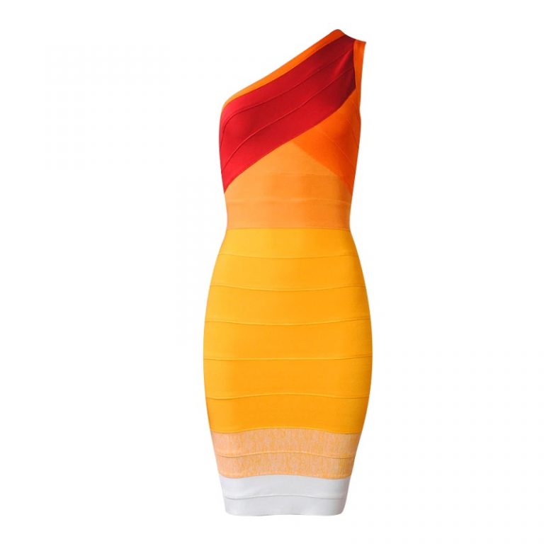 Sexy Bandage One Shoulder Sleeveless Celebrity Evening Party Dress - Image 6