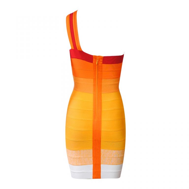 Sexy Bandage One Shoulder Sleeveless Celebrity Evening Party Dress - Image 8