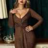 Sexy Bodycon Plunging Twisted Shaping Mini Dress - Image 2