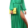 Sexy Cold Shoulder Split Front Long Sleeves Maxi Dresses