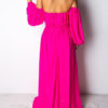 Sexy Cold Shoulder Split Front Long Sleeves Maxi Dresses - Image 4