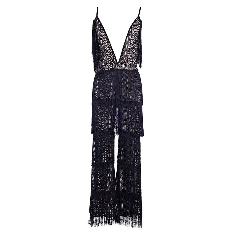 Sexy Deep V Neck Celebrity Party Long Jumpsuit - Image 6