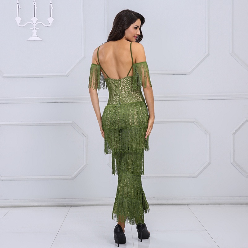 Sexy Deep V Neck Celebrity Party Long Jumpsuit - Image 4