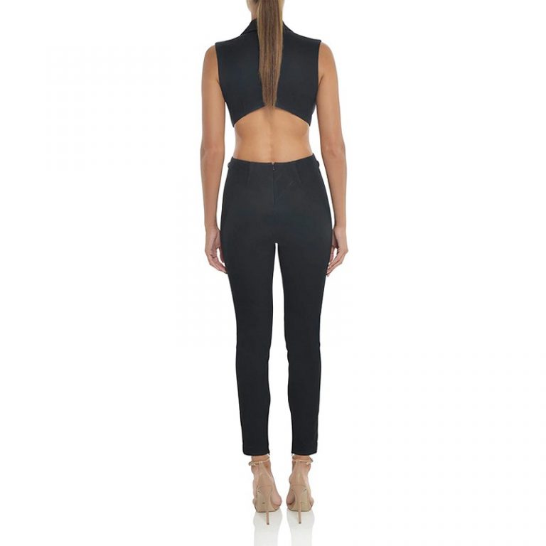 Sexy Deep V Neck Hollow Out Runway Party Jumpsuit - Image 2