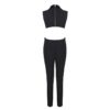 Sexy Deep V Neck Hollow Out Runway Party Jumpsuit - Image 4