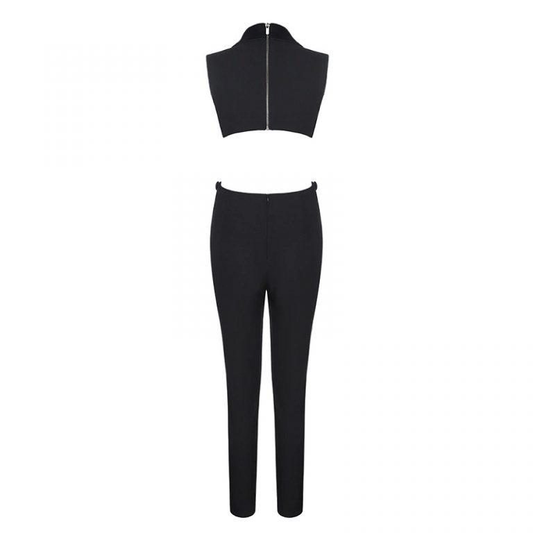 Sexy Deep V Neck Hollow Out Runway Party Jumpsuit - Image 4