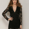 Sexy Lace Plunging Backless Mini Dress - Image 3