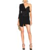 Sexy One Shoulder Deep V Celebrity Mini Bodycon Club Dress