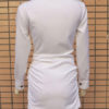 Sexy Ruched Bodycon Button Mini Dress - Image 3