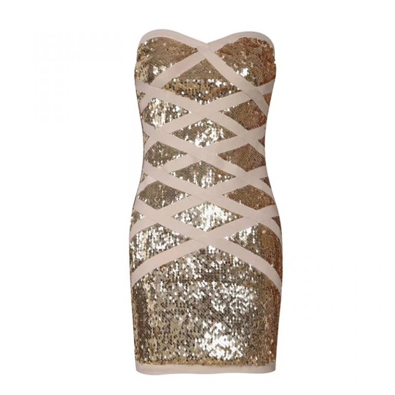 Sexy Strapless Evening Party Mini Runway Club Dress - Image 3