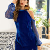 Sexy Velour Cold Shoulder Mini Dress