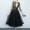 Short Floral Print Cocktail Dress Lace Tulle Prom Party Dress - Image 2