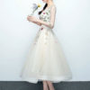 Short Floral Print Cocktail Dress Lace Tulle Prom Party Dress - Image 3
