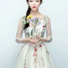 Short Floral Print Cocktail Dress Lace Tulle Prom Party Dress - Image 5
