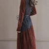Stand Collar Midi Dress Pleated Dress - Image 3