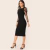 Star Print Puff Sleeve Long Sleeve Elegant Bodycon Party Dress - Image 4