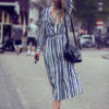 Stripe Maxi Dress Long Sleeve Cotton Shirt Dress With Pockets