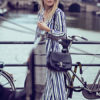 Stripe Maxi Dress Long Sleeve Cotton Shirt Dress With Pockets - Image 3