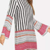 Striped Shift Flared Sleeve Printed Dress - Image 2