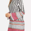 Striped Shift Flared Sleeve Printed Dress - Image 4
