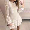 Transparent Long Sleeve Polka Dot Mini Dress - Image 2